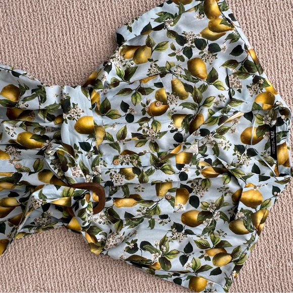 Zara Lemon and Leaf Print Dress - Maxi - Picture 3 of 4